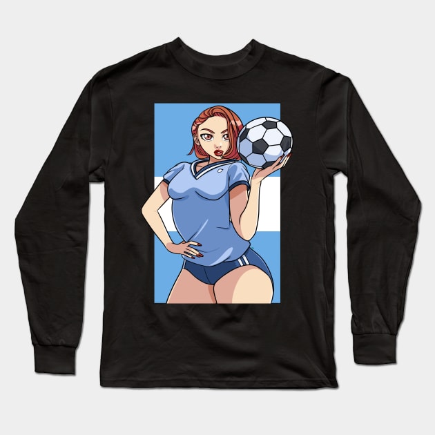 Argentina Futbol Fan Soccer Argentinian Proud Argentine Long Sleeve T-Shirt by Noseking